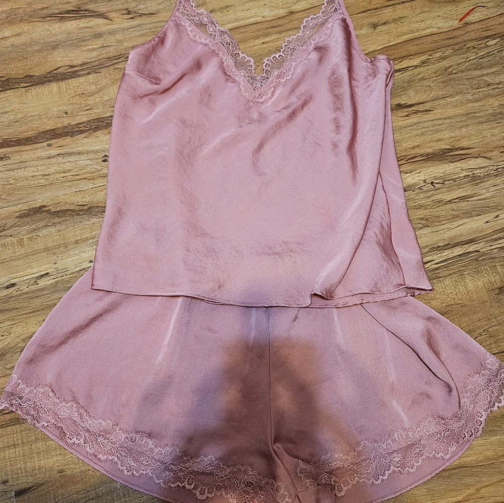 Victoria Secret Pink Satin Cami set Size medium